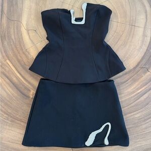 ARITZIA Sparkly Bandeau Top + Jewel Piece Mini Skirt